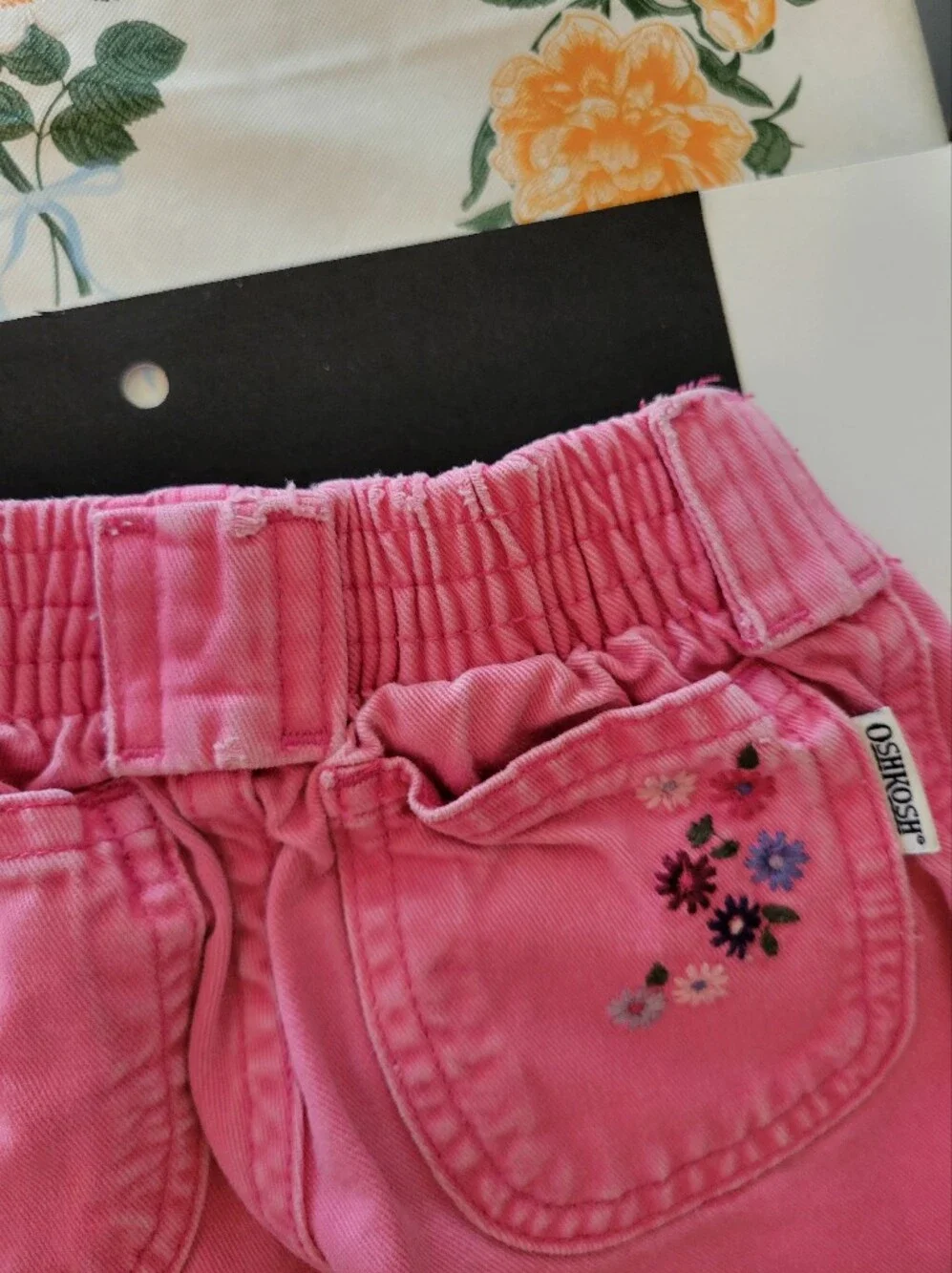 OshKosh B'gosh Pink Floral Embroidered Girls' Jogger Pants